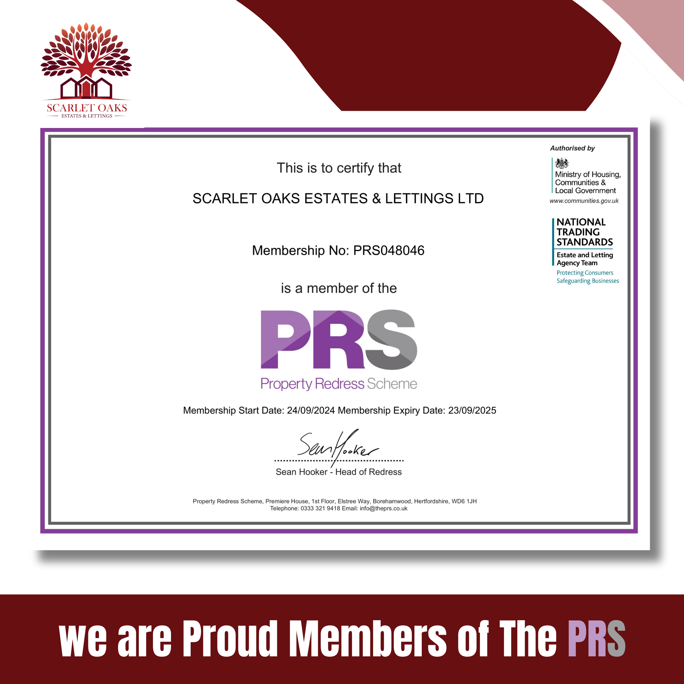 PRS Certificate 1